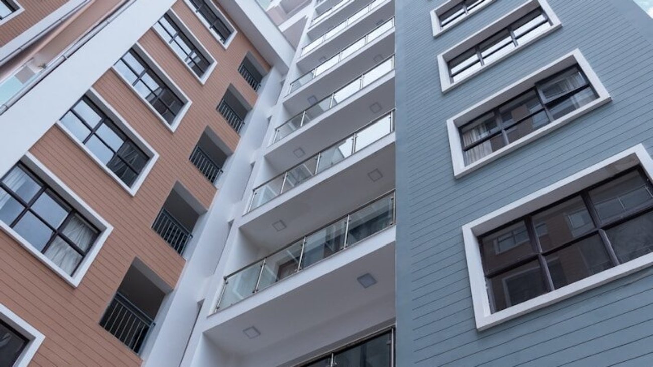 low-angle photo of blue building